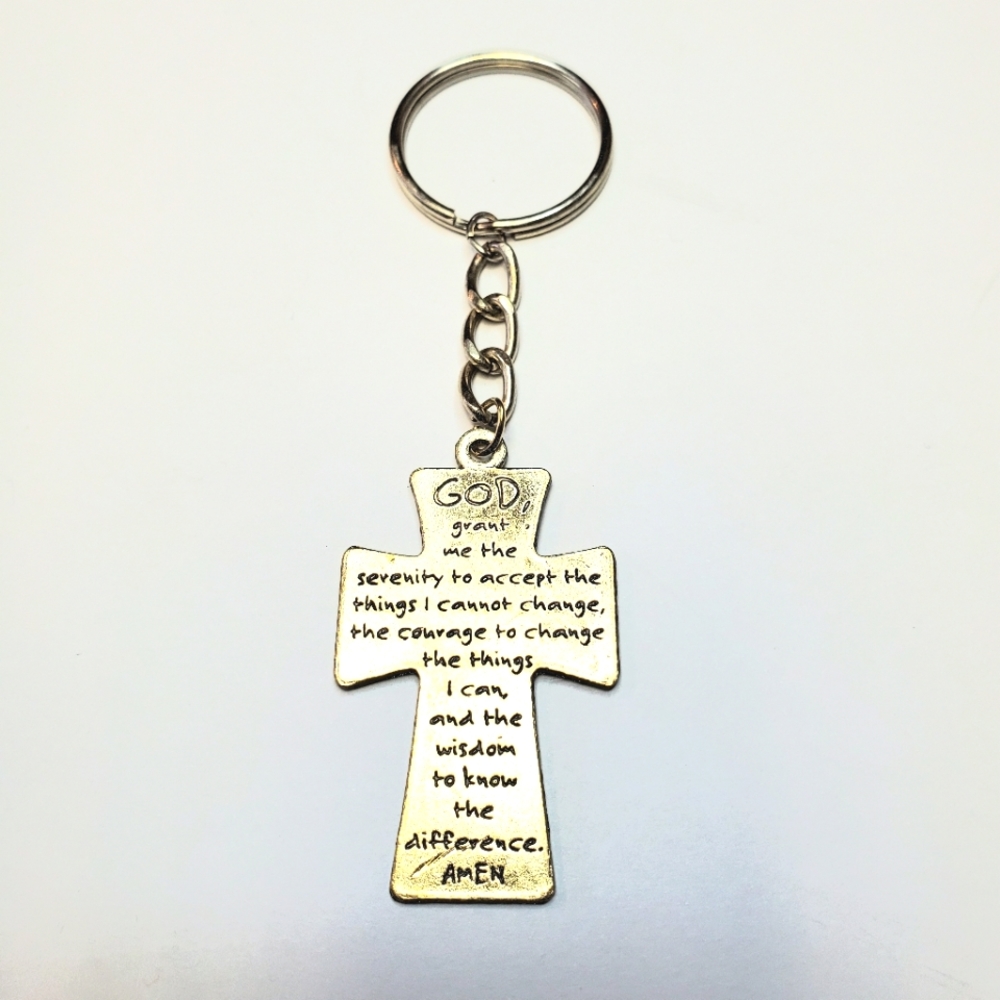 Prayer cross keychain